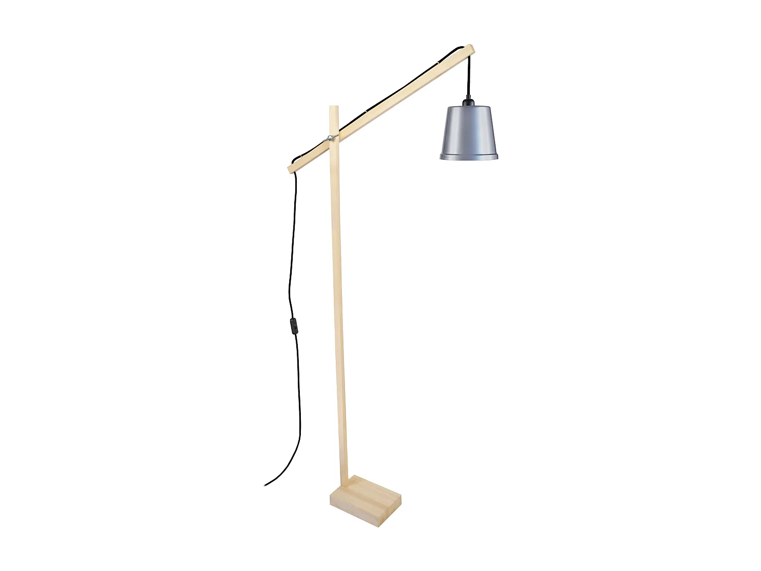 PILORI FACTORY - lampadaire liseuse articulé bois naturel et aluminium