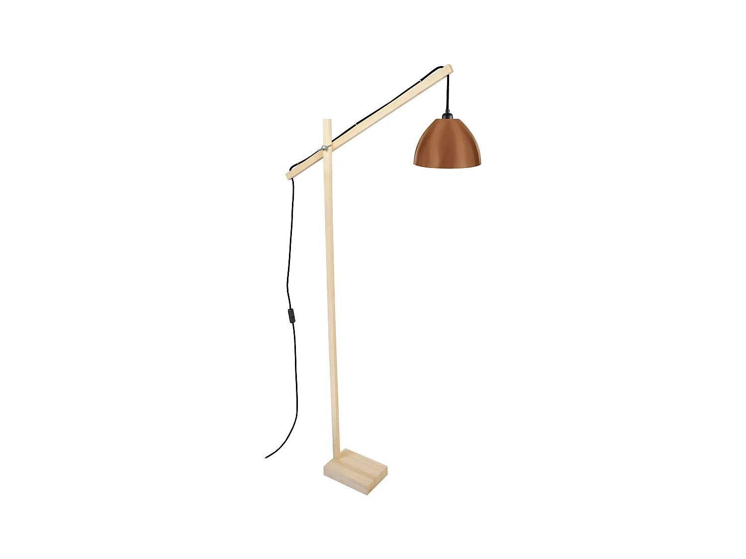 Lampadaire de Bureau TOSEL ,bois,naturel, H180xD80xP80cm