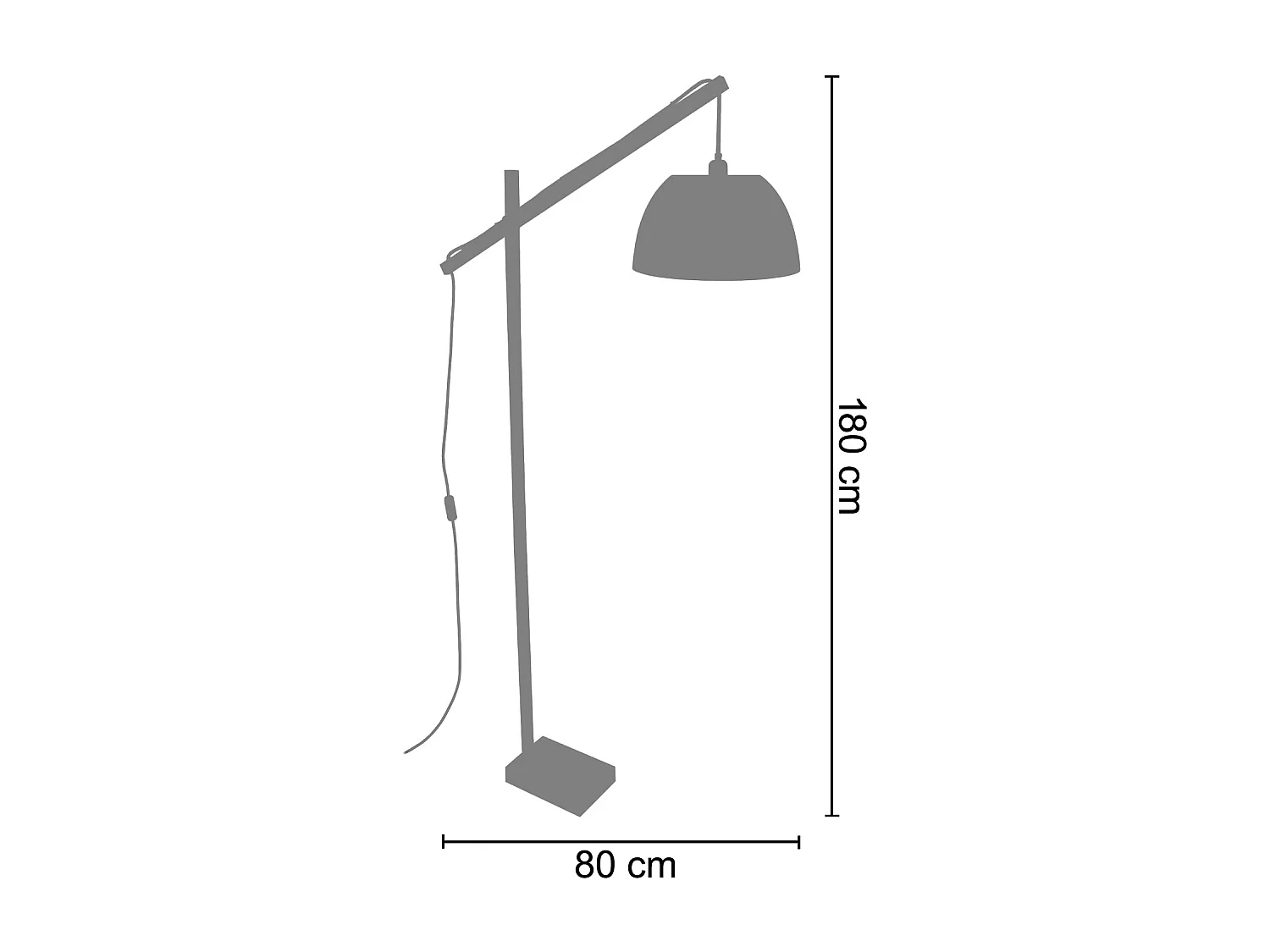 Lampadaire de Bureau TOSEL ,bois,naturel, H180xD80xP80cm