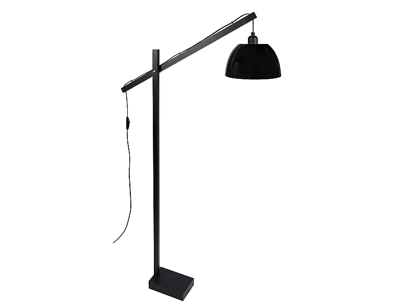PILORI PLEXI - lampadaire liseuse articulé bois noir