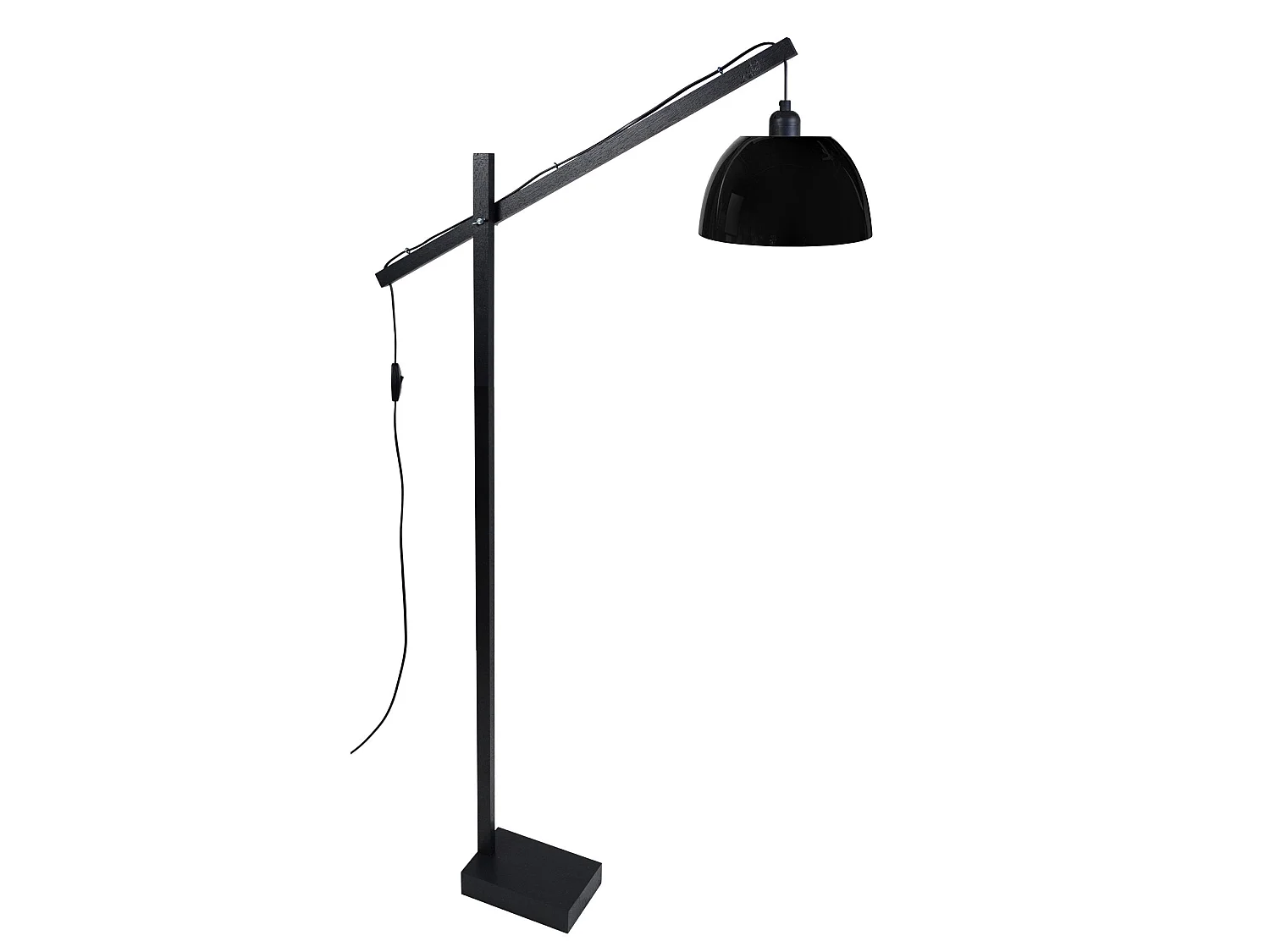 PILORI PLEXI - lampadaire liseuse articulé bois noir