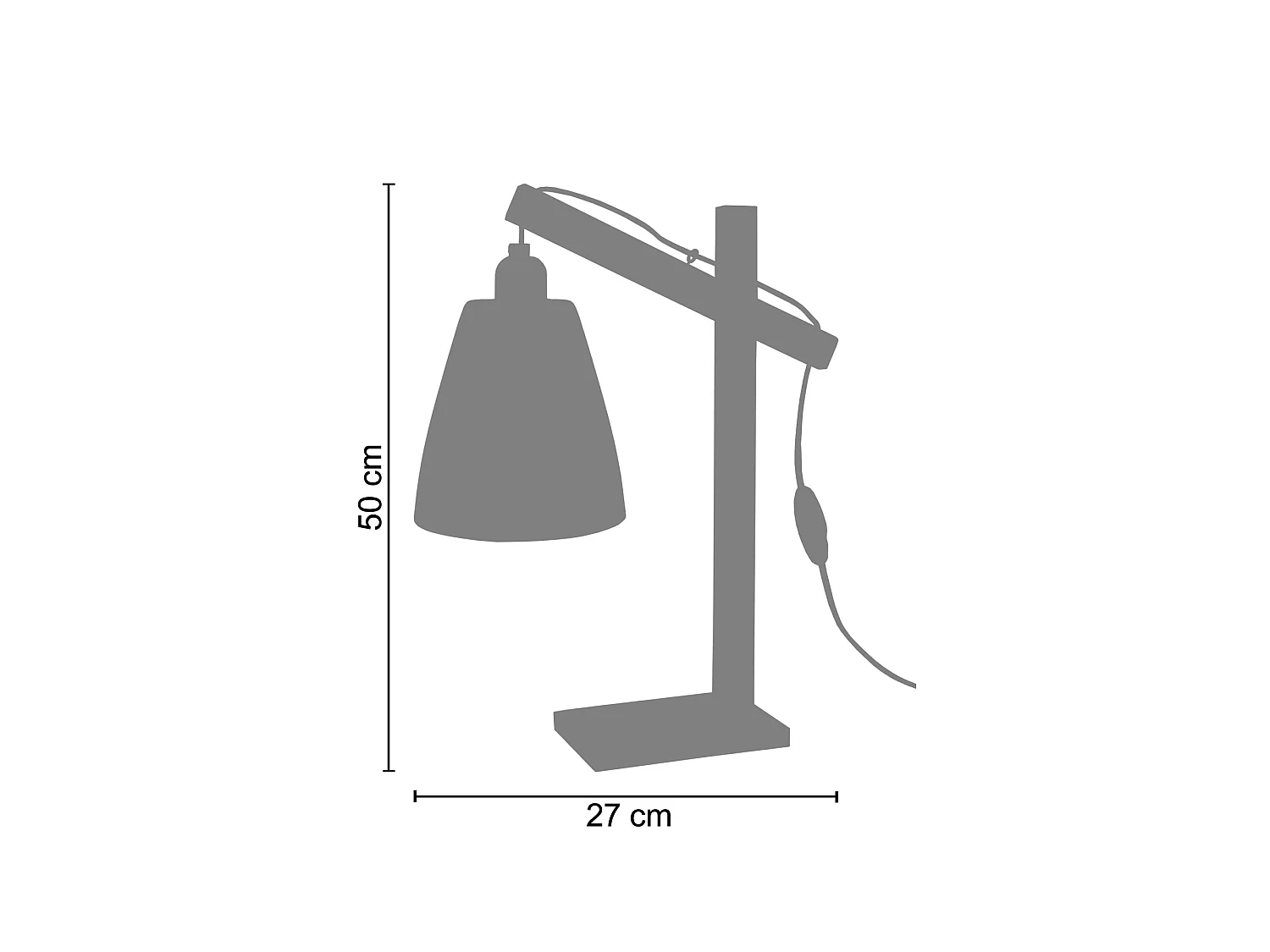 PILORI PLEXI - lampadaire liseuse articulé bois noir