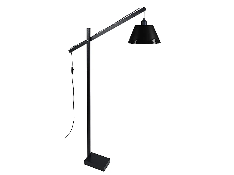 PILORI POLYCONE - lampadaire liseuse articulé bois noir
