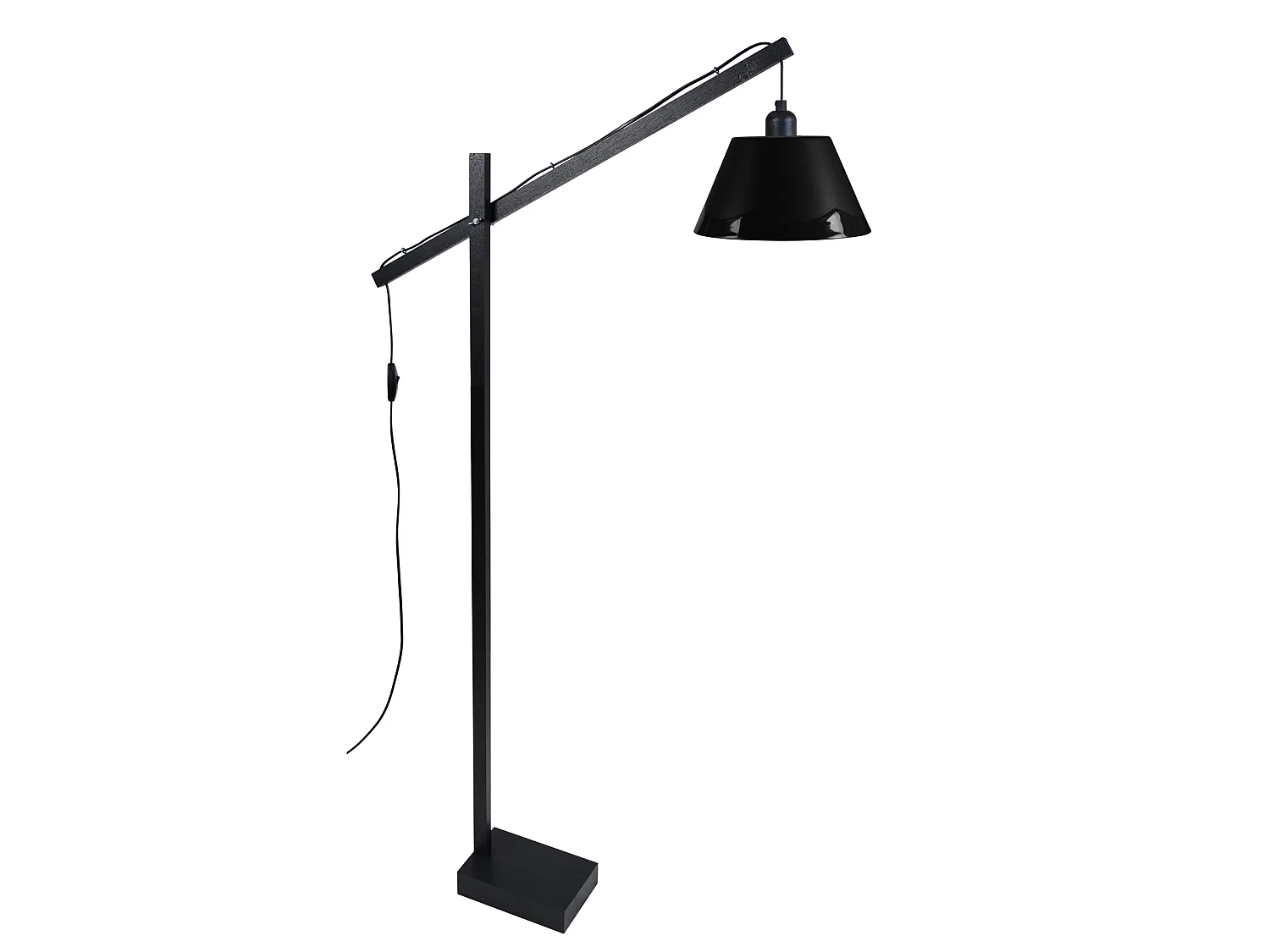PILORI POLYCONE - lampadaire liseuse articulé bois noir