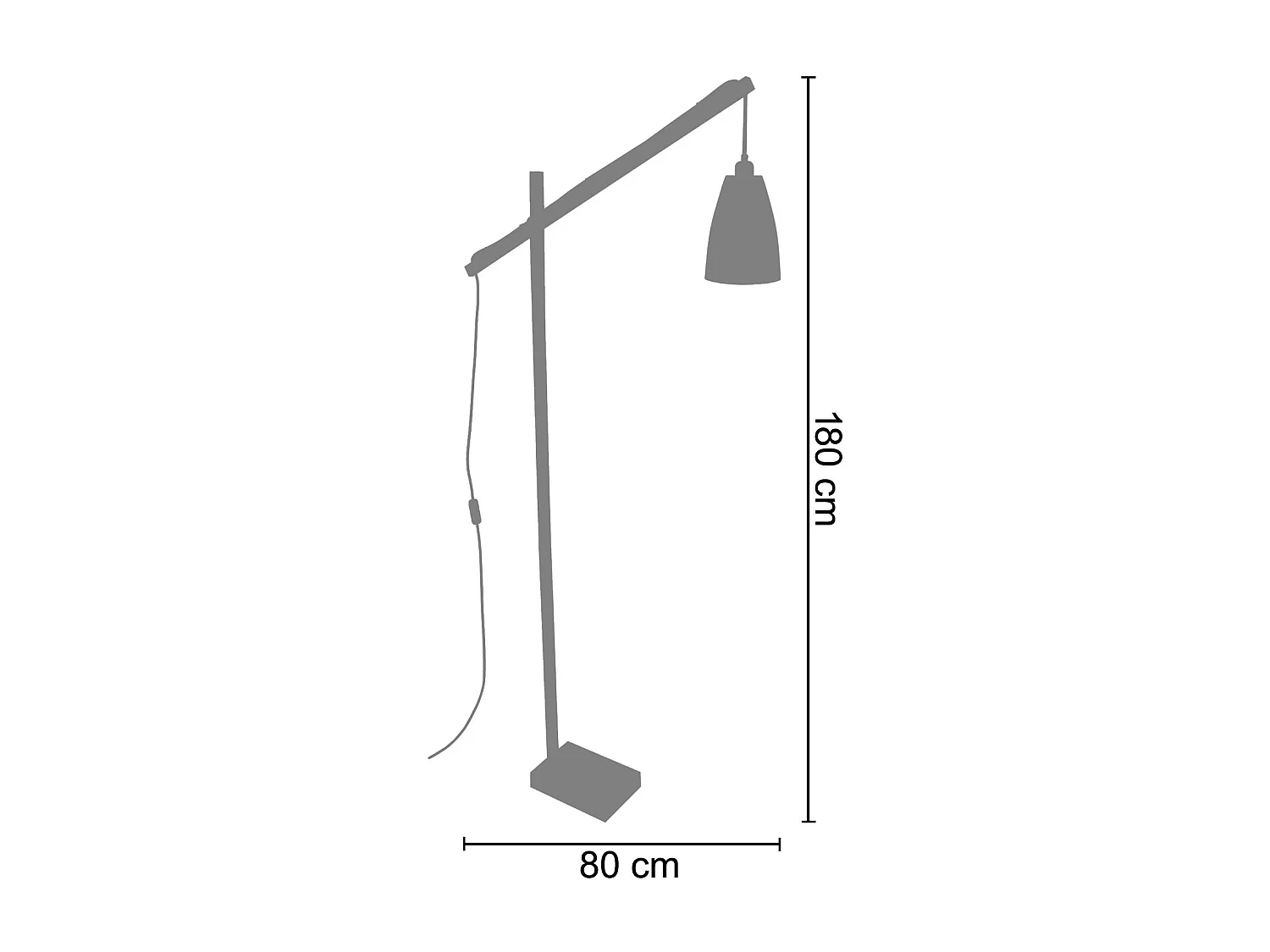 Candeeiro de Pé TOSEL GOTEBORG tecido tripé vermelho D45 x  H160  cm