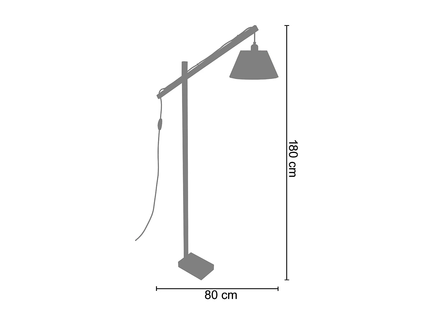 Candeeiro de Pé TOSEL LOT tecido coluna acinzentado D40 x  H150  cm