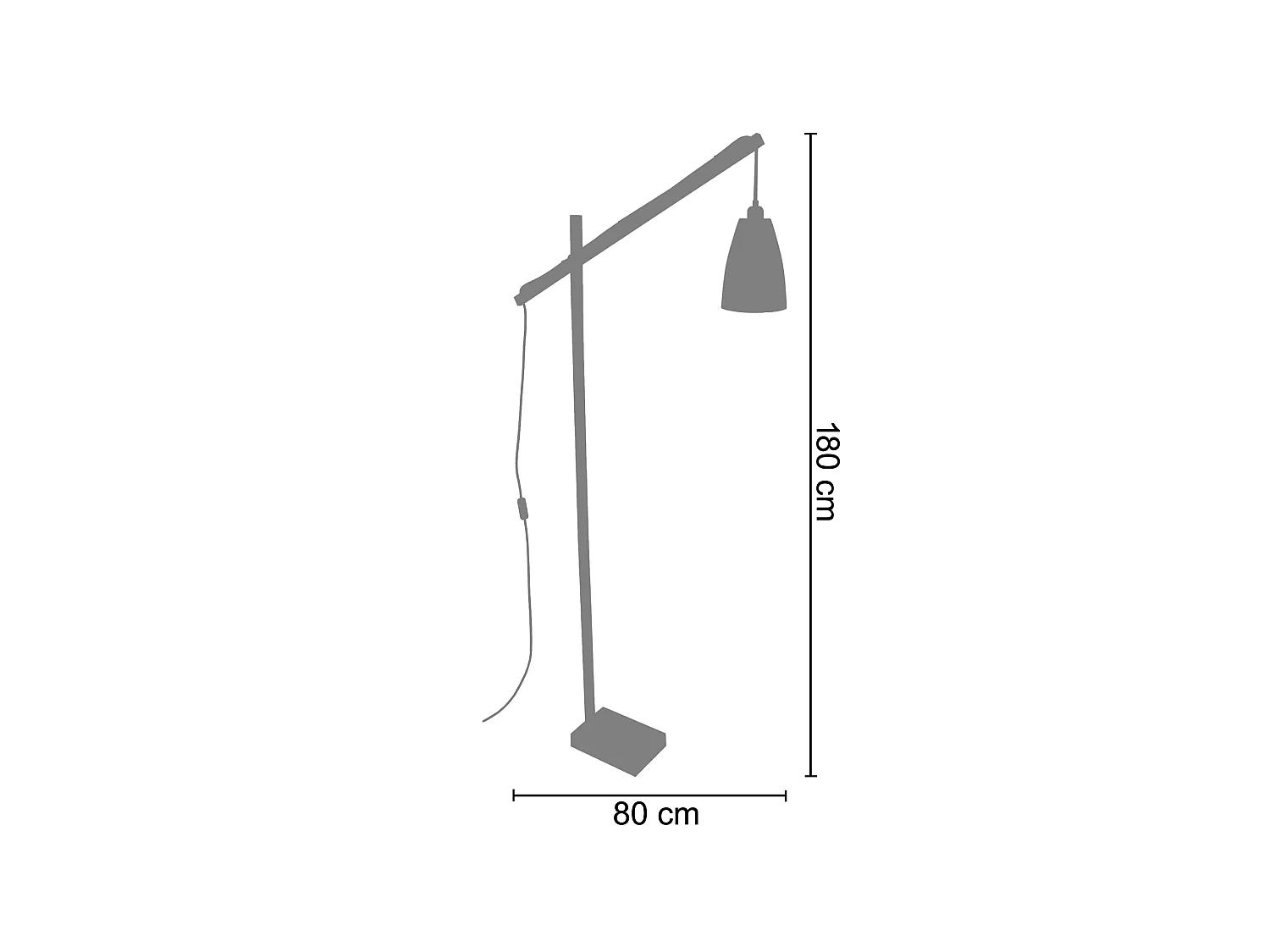 Candeeiro de pé para leitura TOSEL LODGE metal articulado roxo D29 x  H150  cm