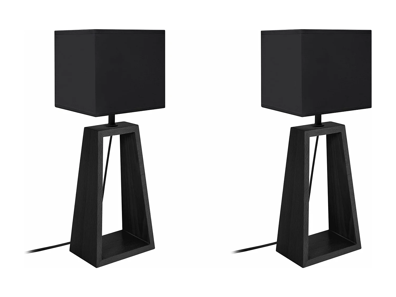 Abajur TOSEL MALMO LT2 tecido tripé preto D30 x  H56  cm