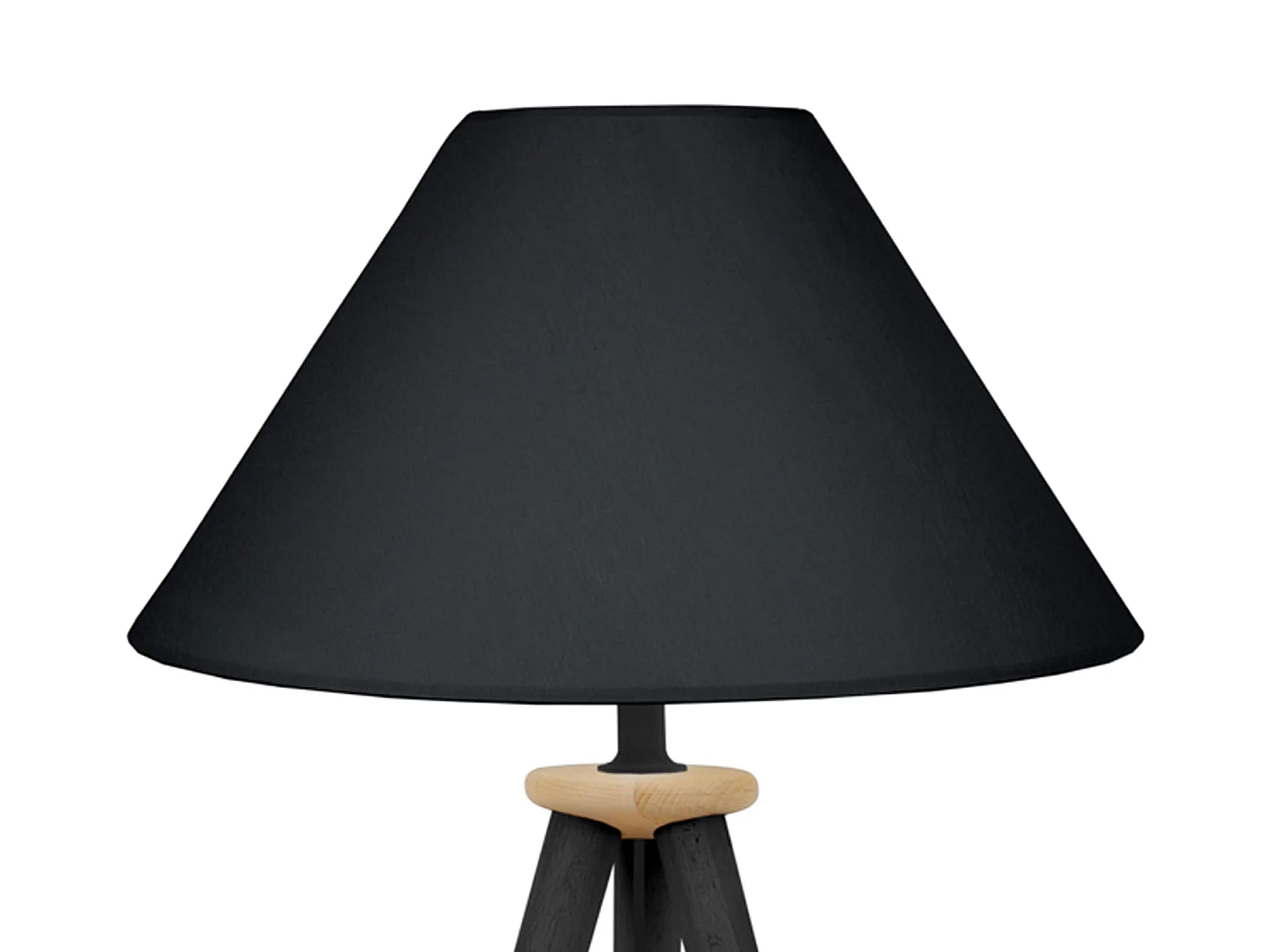 Lampada da tavolo legno nero  treppiedi cone ARHUS  bianco  D'30 cm