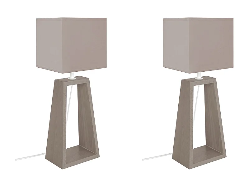 Abajur TOSEL MALMO LT2 tecido tripé taupe D30 x  H56  cm