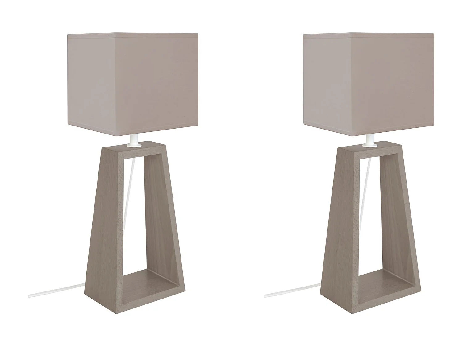 Abajur TOSEL MALMO LT2 tecido tripé taupe D30 x  H56  cm