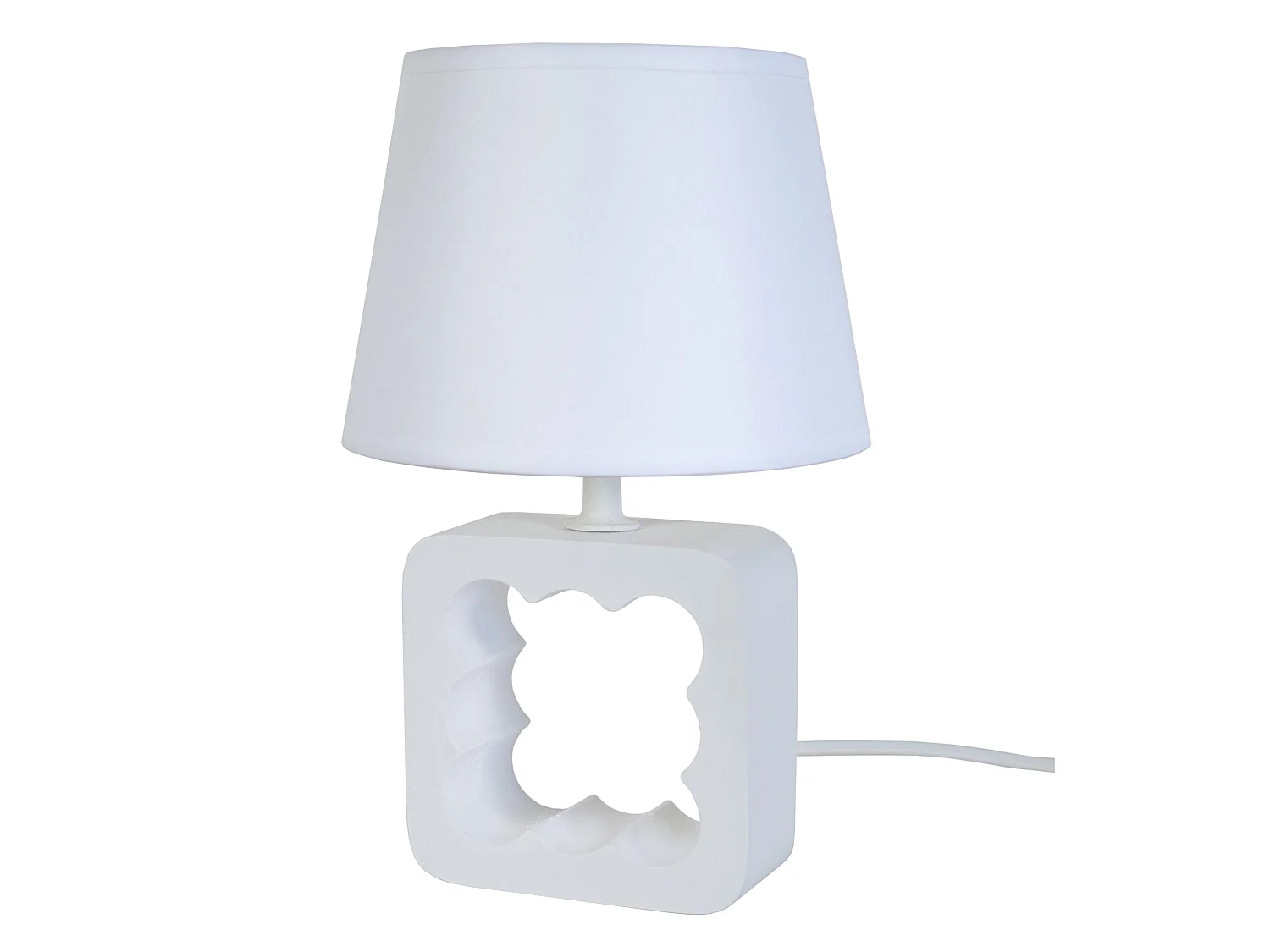 Candeeiro de mesa TOSEL VILI A tecido coluna cru D30 x  H54  cm