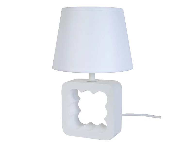 Candeeiro de mesa TOSEL VILI A tecido coluna cru D30 x  H54  cm