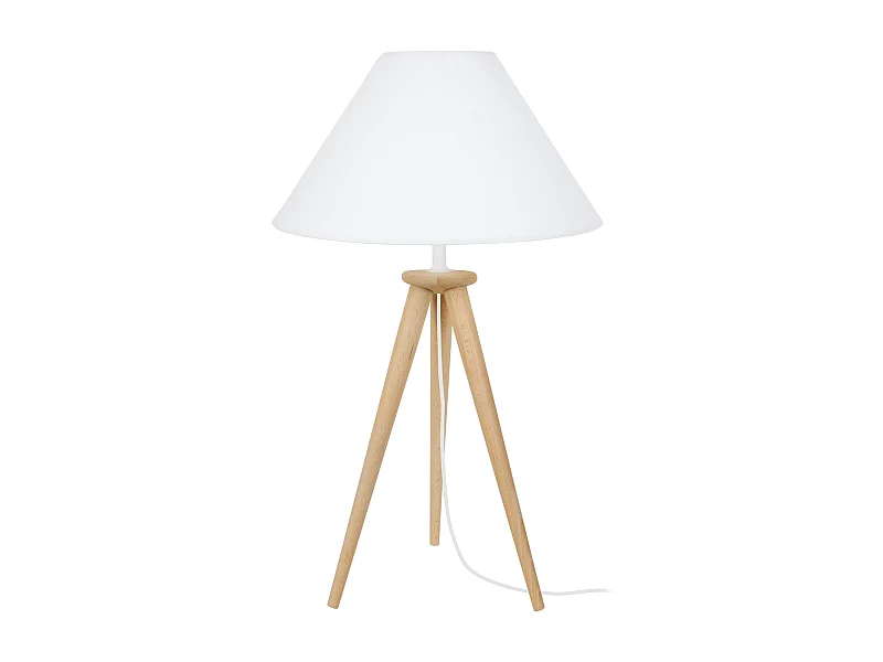 Lampe de Chevet TOSEL ,bois,naturel, H54xD30xP 30cm