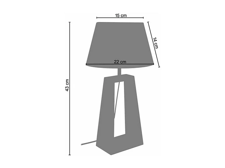 Abajur TOSEL ARHUS LT2 tecido tripé preto D30 x  H54  cm