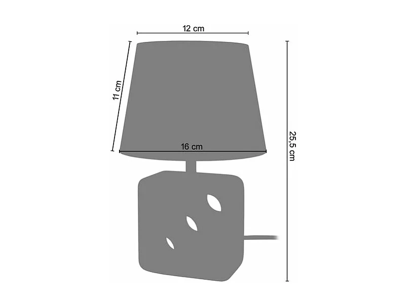 Abajur TOSEL IRINA LT2 tecido cônico preto D22 x  H32  cm