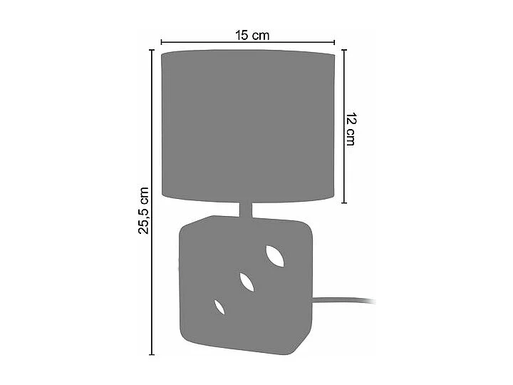 Pair de Lampes de chevet carré bois  bois blanc 25,5 cm.