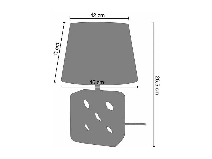 Abajur TOSEL CARAFE BOULES LT2 tecido garrafa amarelo D20 x  H34  cm