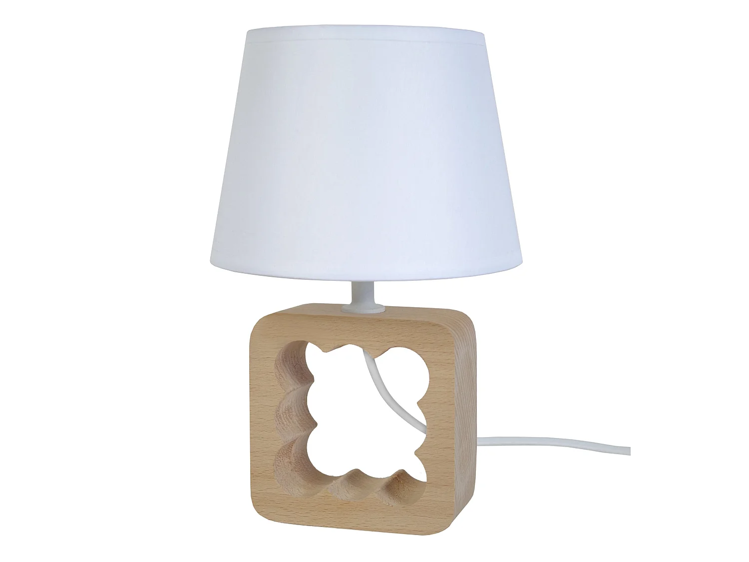 Candeeiro de mesa TOSEL VILI A tecido coluna marfim D30 x  H56  cm