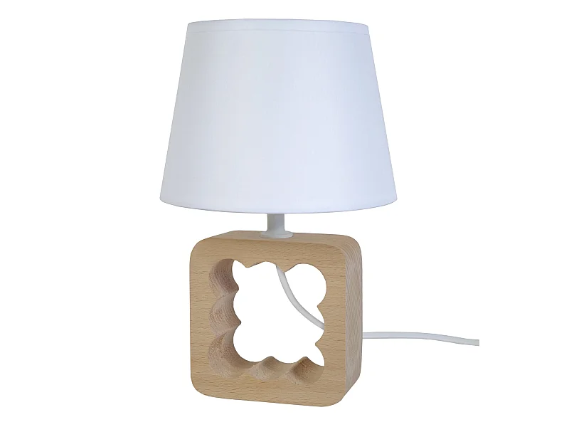 Candeeiro de mesa TOSEL VILI A tecido coluna marfim D30 x  H56  cm