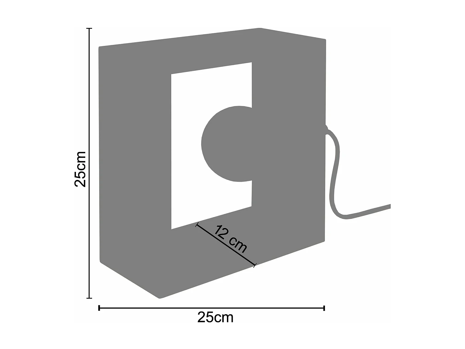 Abajur TOSEL ASOLO tecido com fio castanho D19 x  H25  cm