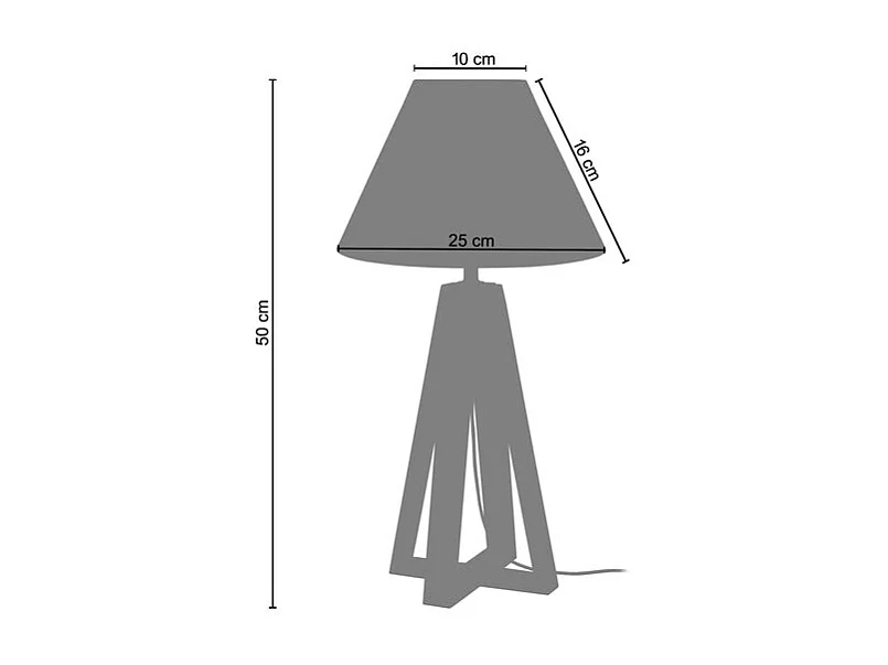 Pair de Lampes de chevet, colonne bois  noir 50 cm.