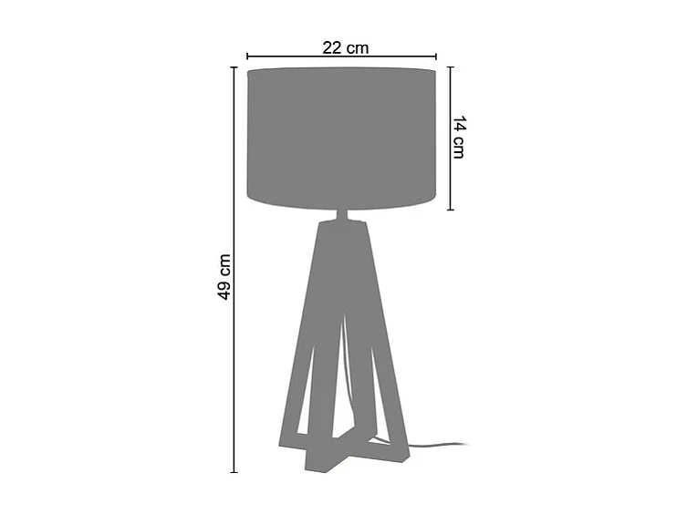 Pair de Lampes de chevet colonne bois  naturel,aluminium 49 cm.