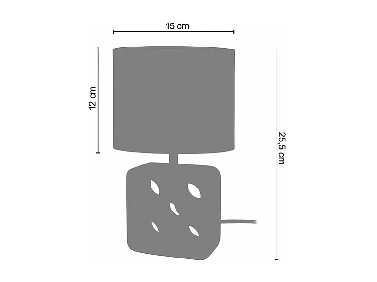 Abajur TOSEL CARAFE BOULES LT2 tecido garrafa laranja D20 x  H34  cm