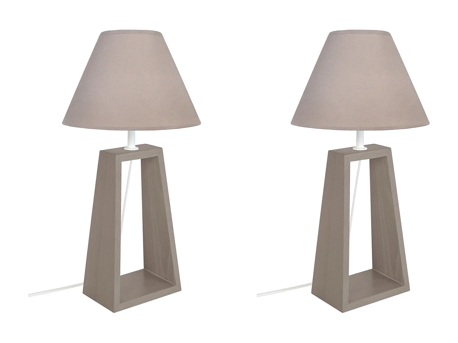 Abajur TOSEL MALMO LT2 tecido tripé branco D30 x  H54  cm