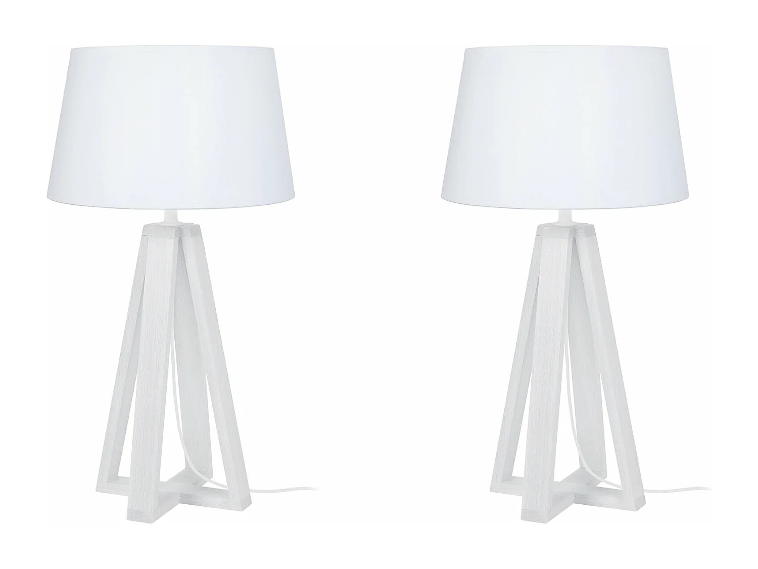 Abajur TOSEL ARHUS LT2 tecido tripé branco D30 x  H54  cm