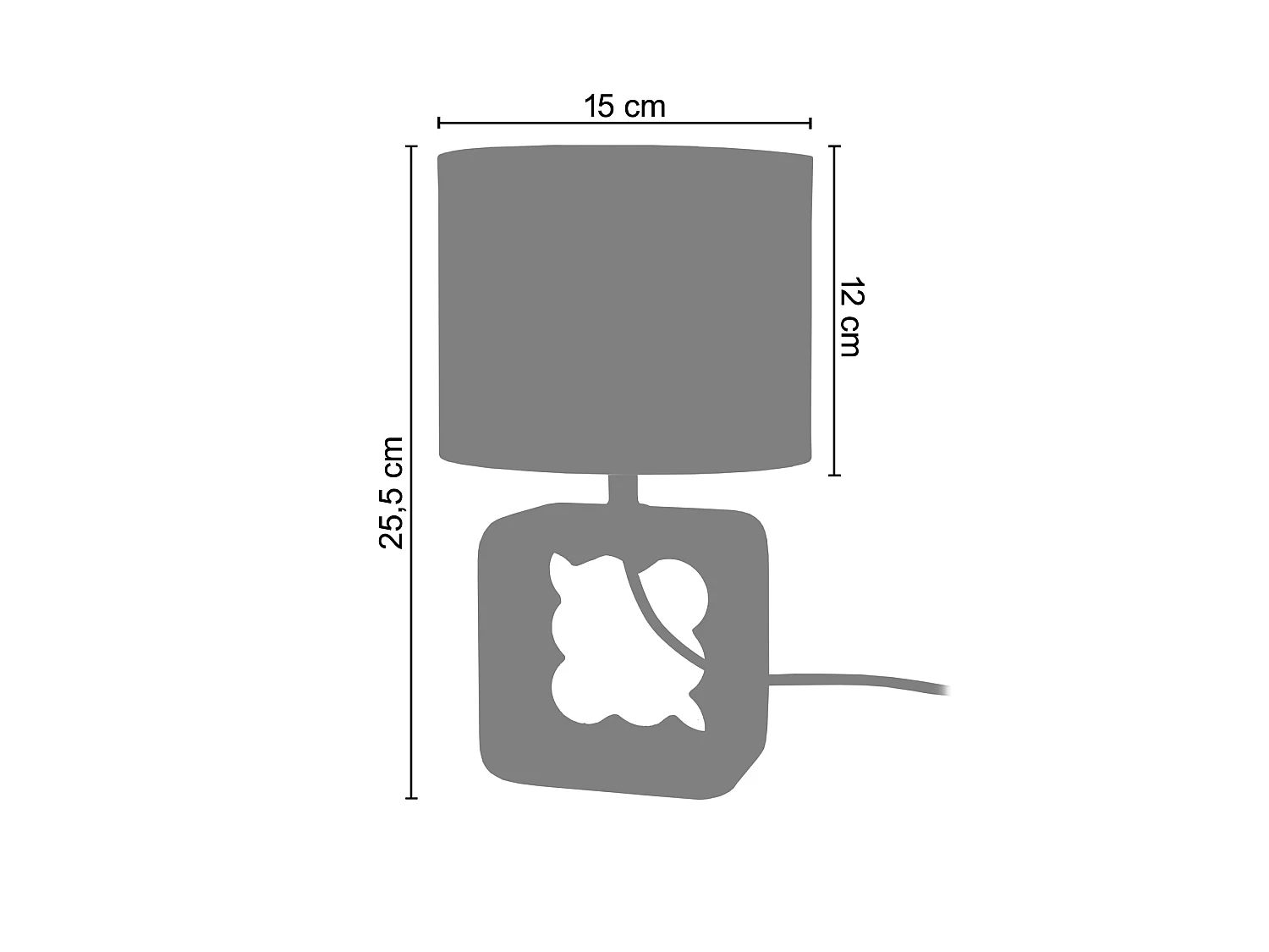 Candeeiro de mesa TOSEL VILI A tecido coluna preto D25 x  H54  cm