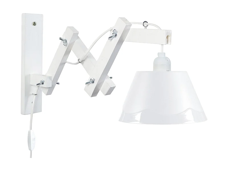 Applique TOSEL ,bois, Blanc ,H 55xD 40x P 40cm