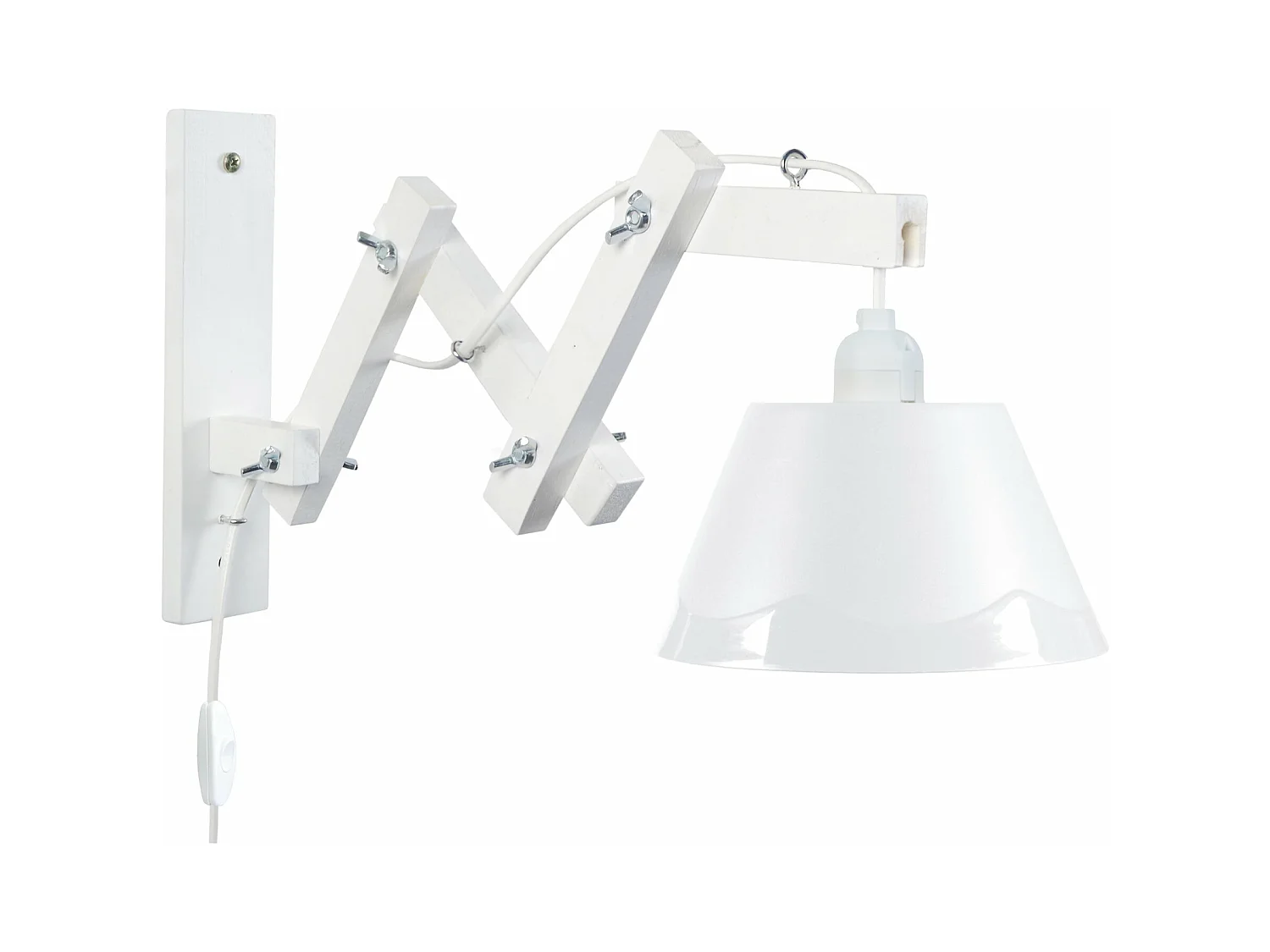 Aplique TOSEL ,madera, Blanco,A 55xD 40x P 40cm