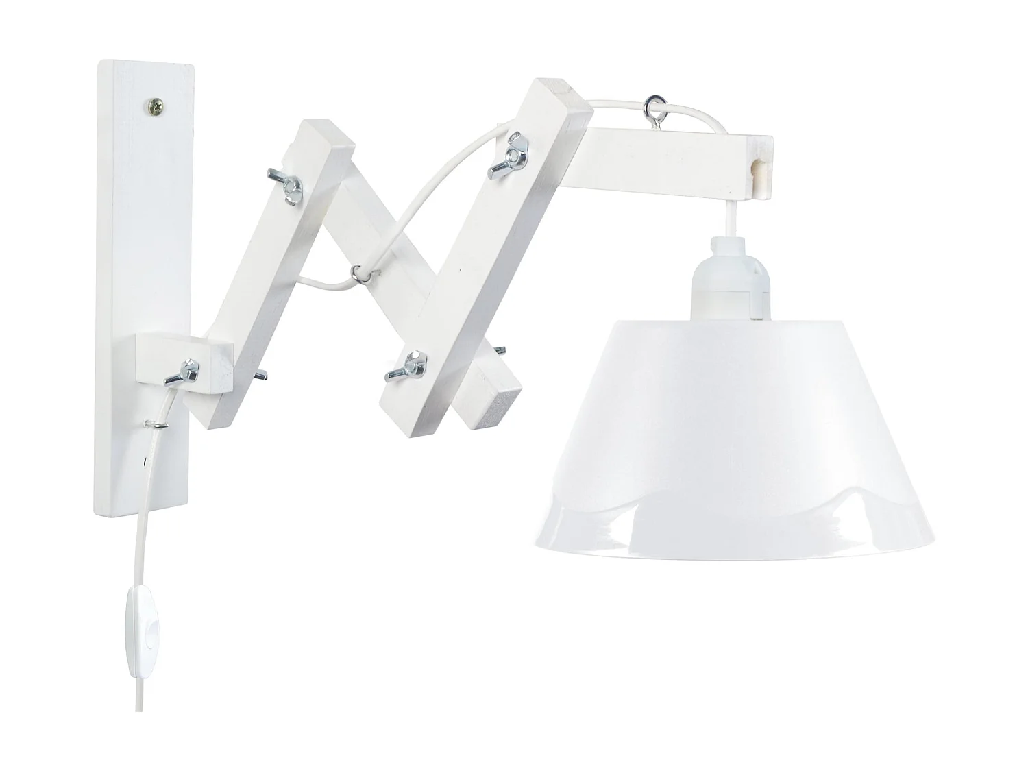 Applique TOSEL ,bois, Blanc ,H 55xD 40x P 40cm