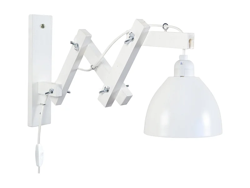 Applique TOSEL ,bois,Blanc ,H 55xD40x P 40cm