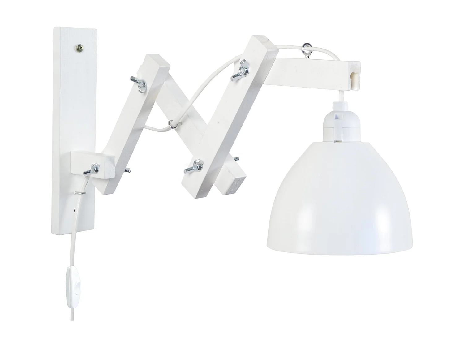 Aplique TOSEL PILORI CELICA metal articulado branco D40 x  H55  cm