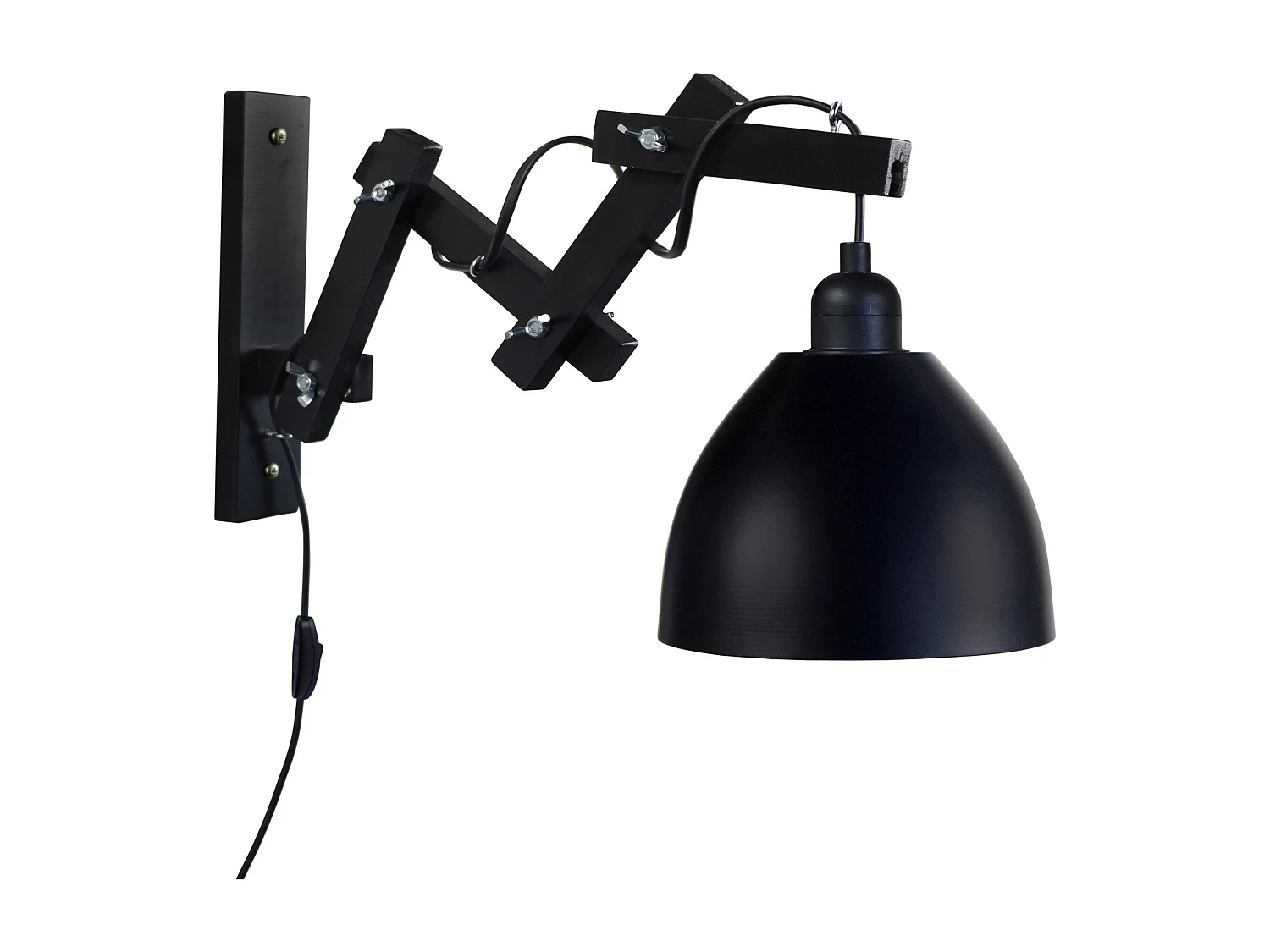 Aplique TOSEL PILORI FACTORY metal articulado preto D40 x  H55  cm