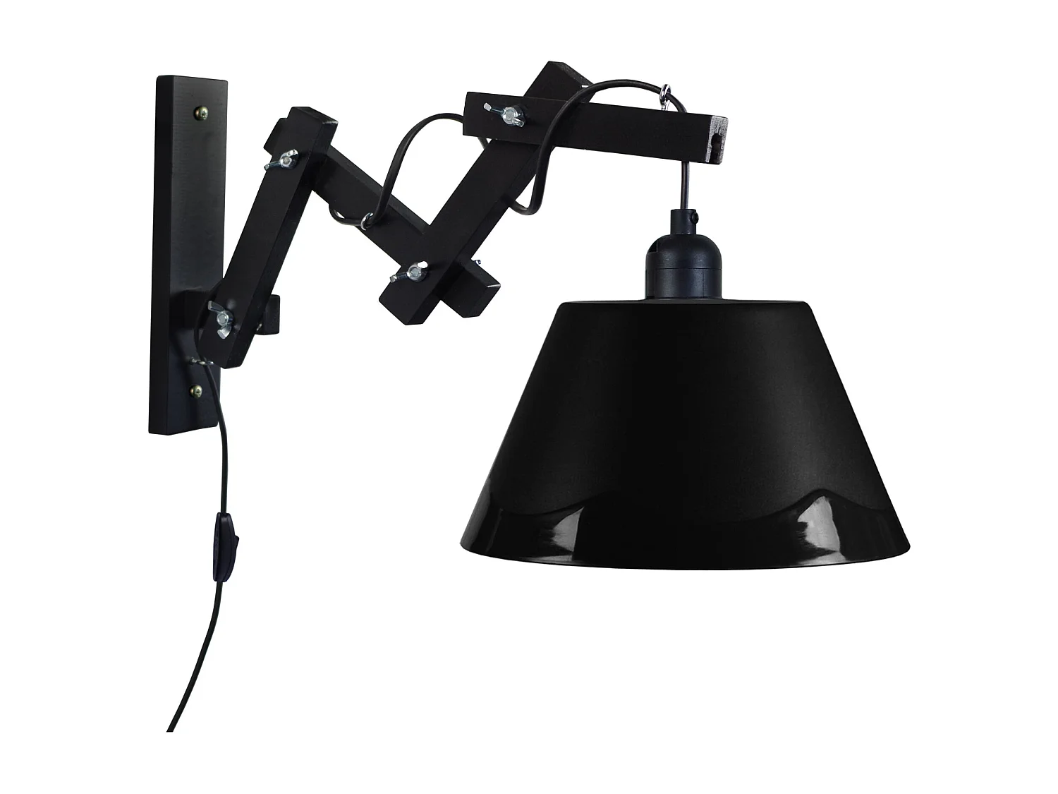 Applique TOSEL ,bois, Noir ,H55xD40xP40cm