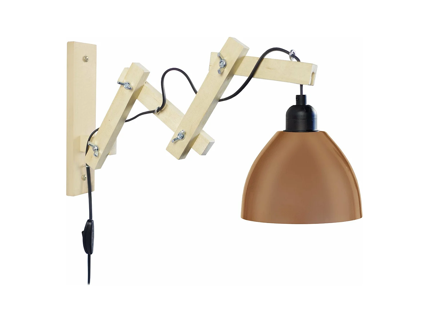 Applique TOSEL ,bois,naturel, H55xD40xP 40cm