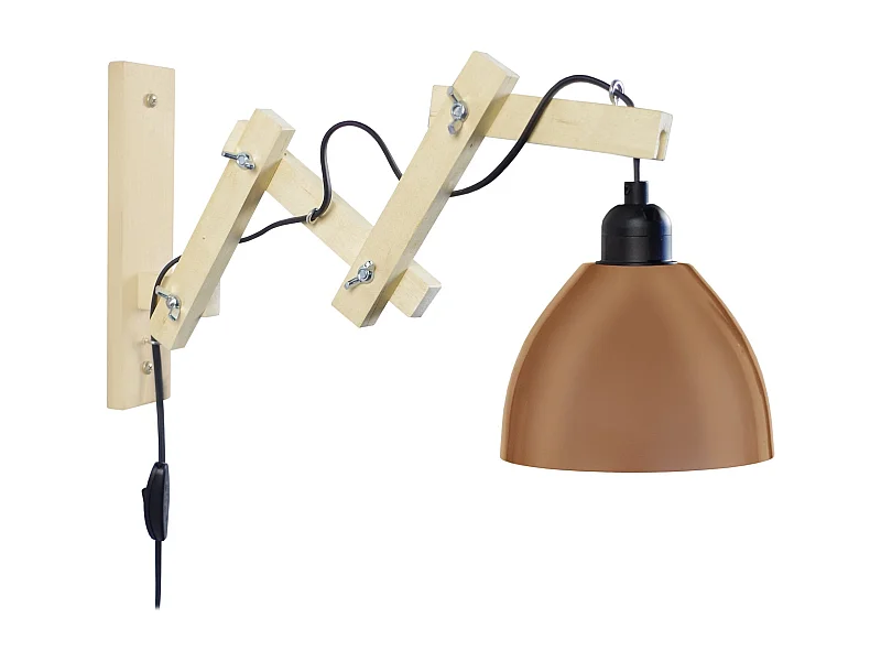 Applique TOSEL ,bois,naturel, H55xD40xP 40cm