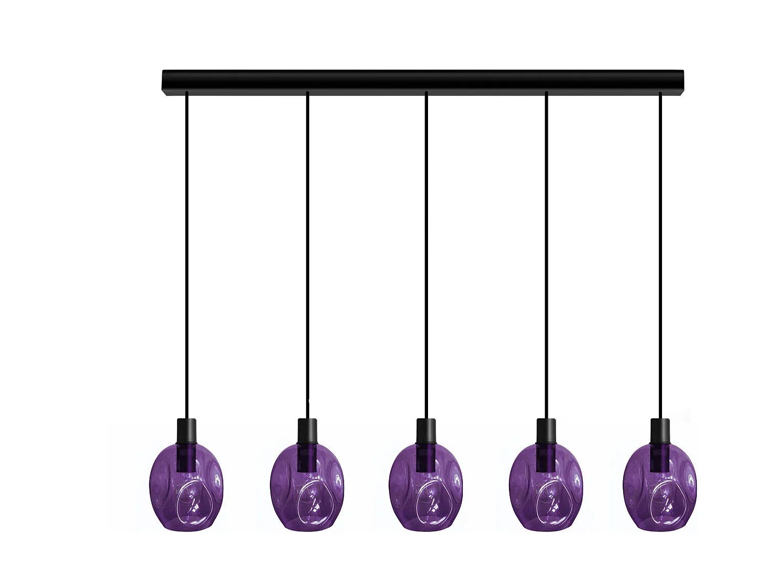 Lámpara de Araña  TOSEL , metal y cristal,violeta ,P100xD20xD 60cm