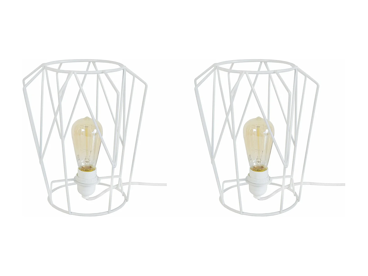 Abajur TOSEL OCTOGONAL LT2 metal geométrico cinza D21 x  H32  cm