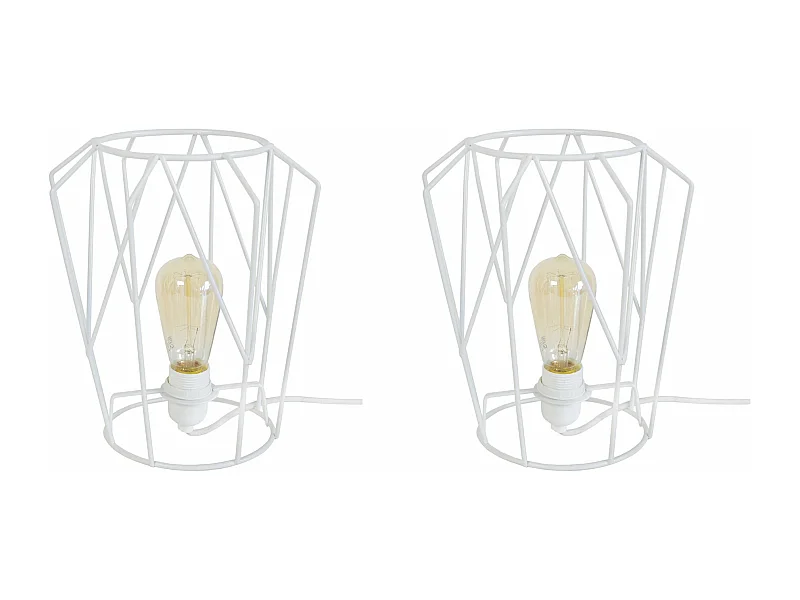 Abajur TOSEL OCTOGONAL LT2 metal geométrico cinza D21 x  H32  cm