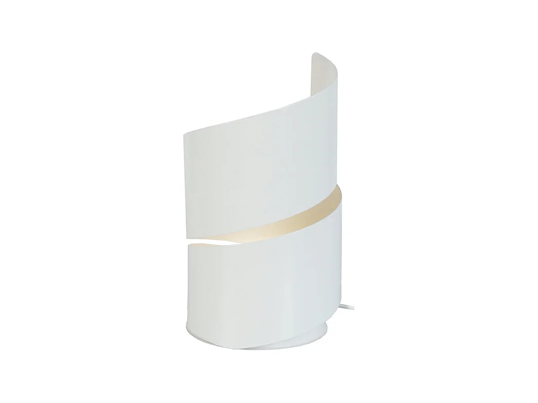 Lampe de chevet géométrique métal  ivoire 22 cm.