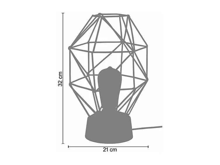Pair de Lampes de chevet géométrique bois  naturel 32 cm.