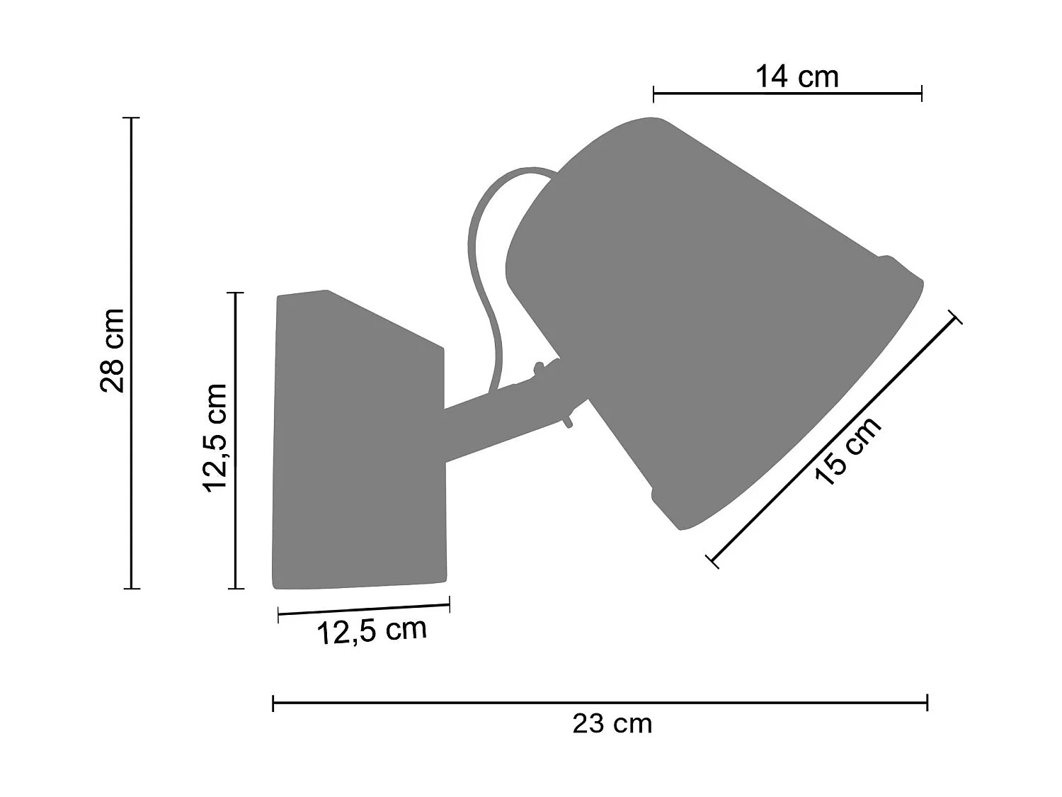 Aplique TOSEL FACTORY metal articulado castanho D20 x  H28  cm