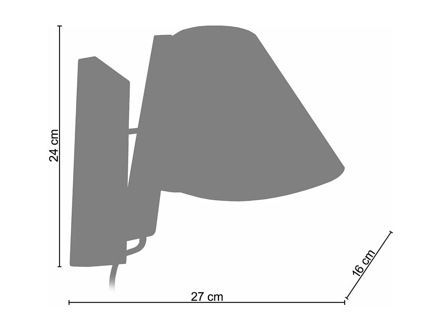 Aplique TOSEL BILEZA metal armado marfim D16 x  H24  cm