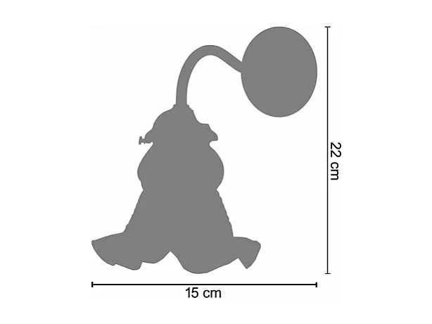 Applique 15cm. verre satiné