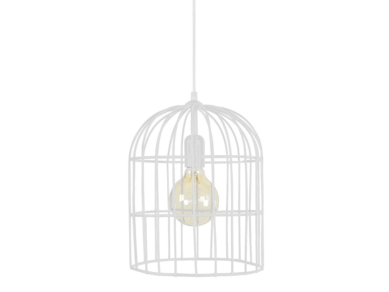 Lampadario a sospensione  metallo cilindrico CAGE bianco  D'24 cm