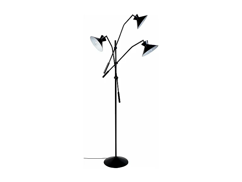 Lampadaire articulé métal  noir 190 cm.
